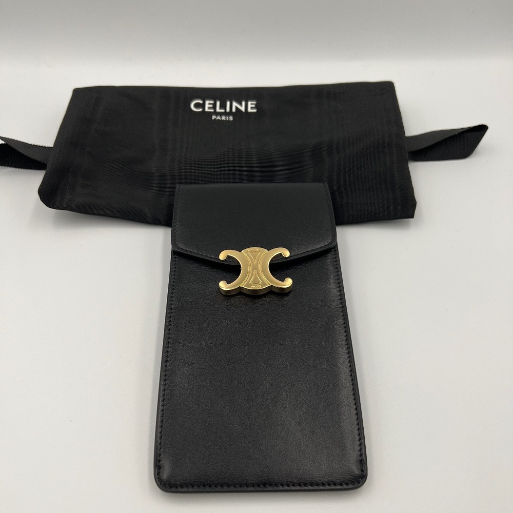 CELINE  TRIOMPHE PHONE POUCH IN SHINY CALFSKIN